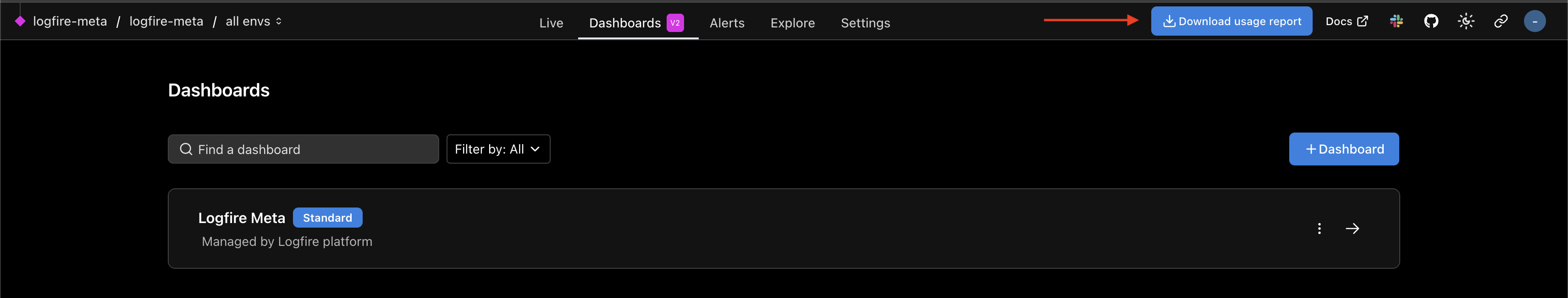 Download usage report